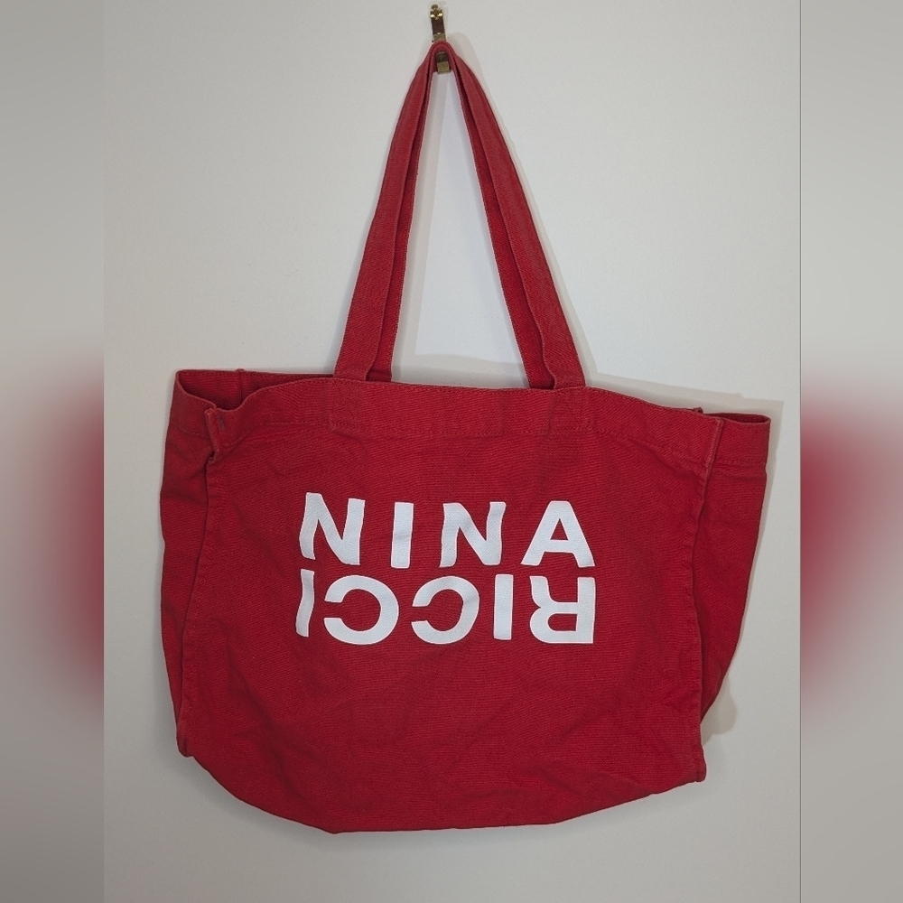 Nina Ricci Red Cloth Tote Bag
